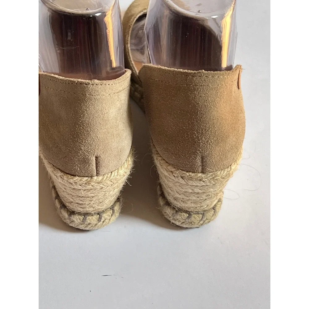 Verbenas Carmen Tan Suede Espadrille Wedge Shoes Made in Spain EU 39 US 8.5